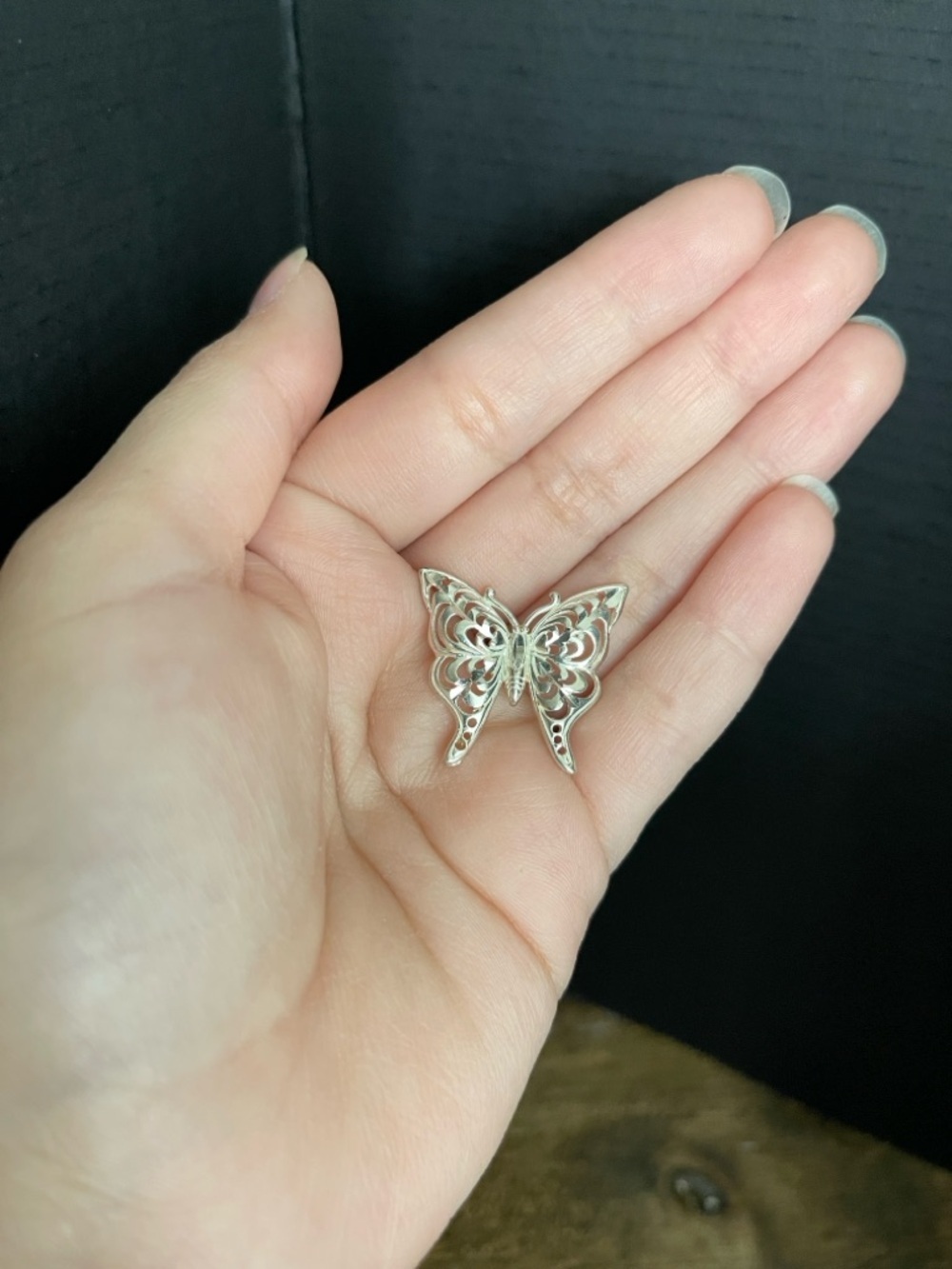 Sterling silver butterfly pendant for necklaces 1 inch